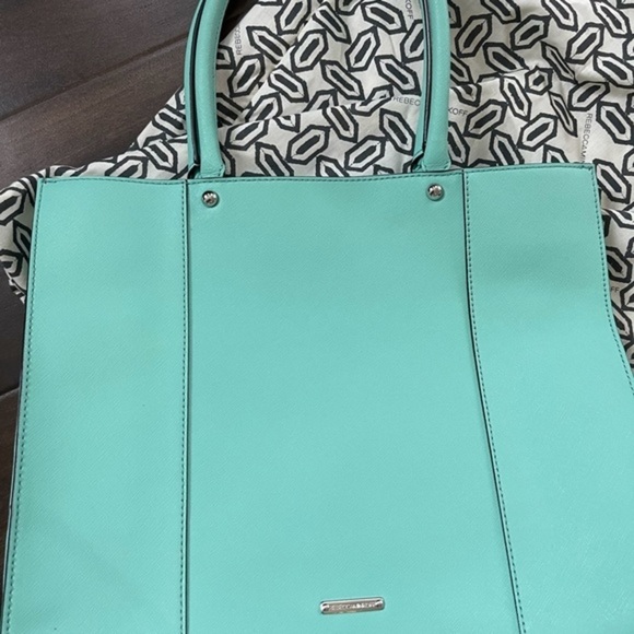 Rare Rebecca Minkoff Metallic Turquoise  MAB Tote - Picture 2 of 4